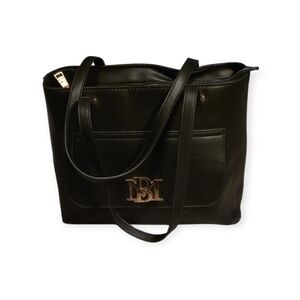 Badgley Mischka Tote Bag with Gold Hardware EUC Faux Leather